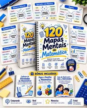 Capa dos 120 Mapas Mentais de Matemática